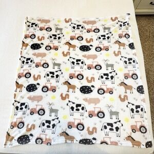 Parent's Choice Farm Baby Blanket Tractor Horse Cow Pig Rooster Goat Sheep